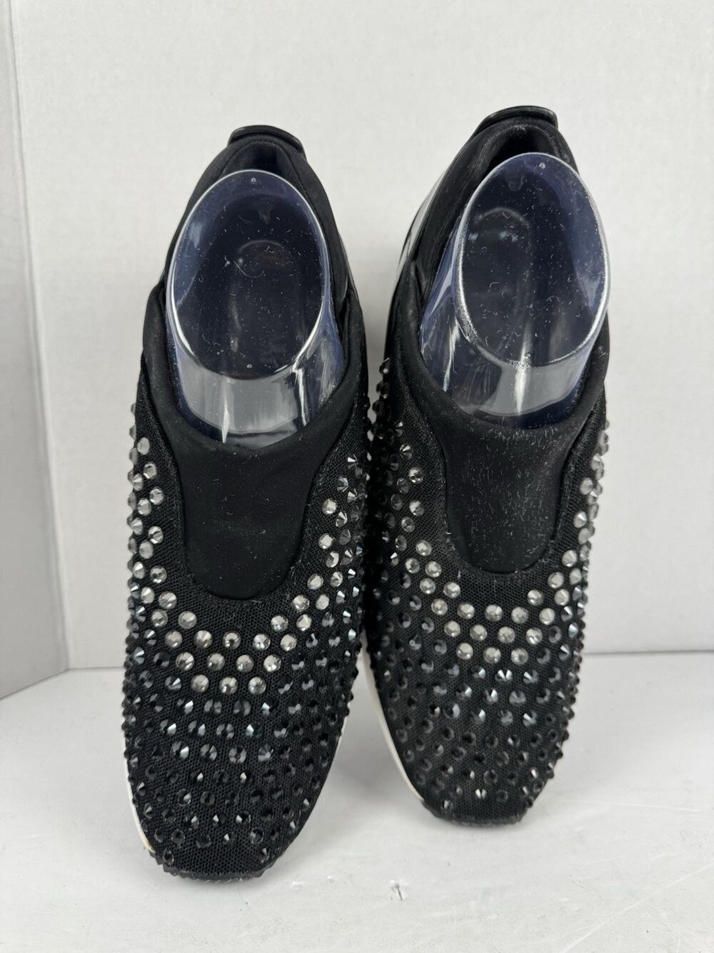 Michael Kors Maloy Trainer Wedge Sneakers Black Rhinestone Size 8.5 Women
